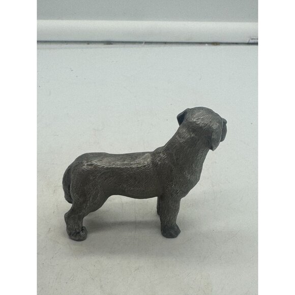 Miniature Rawcliffe Pewter Dog Figurine St Bernard Newfoundland Newfie with Tong - Picture 3 of 7